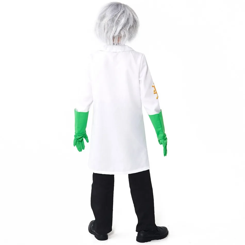 5pcs Kids Mad Scientist Role-Play Costume White Lab Coat With Accessories Children Halloween Carnival Party Cosplay Outfits PS66 4