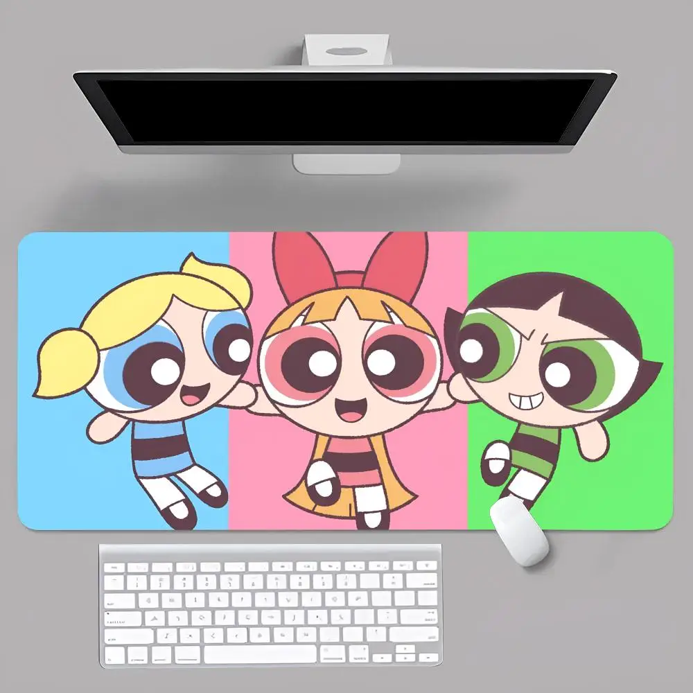 P-powerpuff-女の子用ミニーソーマウスパッド,アニメゲーム,デスクトップ,オフィスカーペット,ラップトップマウスパッド