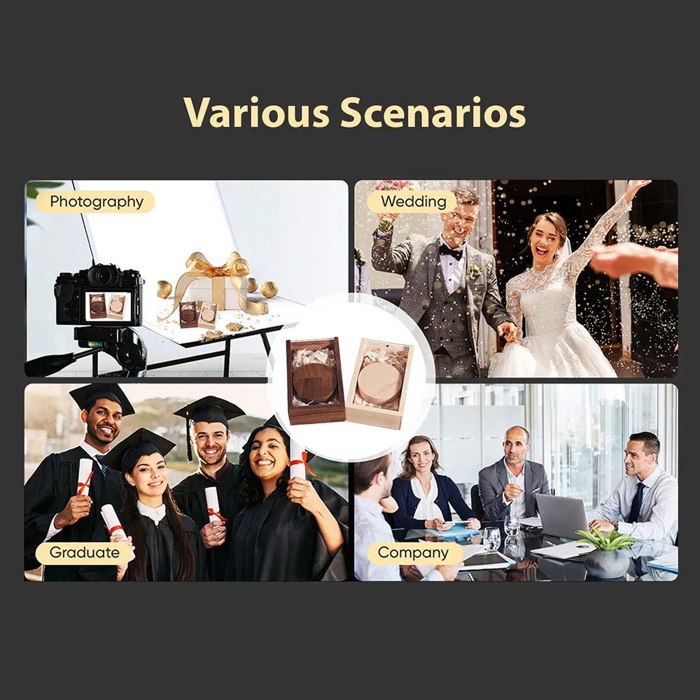 محركات أقراص فلاش USB من خشب الجوز بسعة 128 جيجابايت وشعار مخصص مجاني Memory Stick 64 جيجابايت محرك القلم المستدير 32 جيجابايت قرص U مخصص للاستوديو الإبداعي 16 جيجابايت