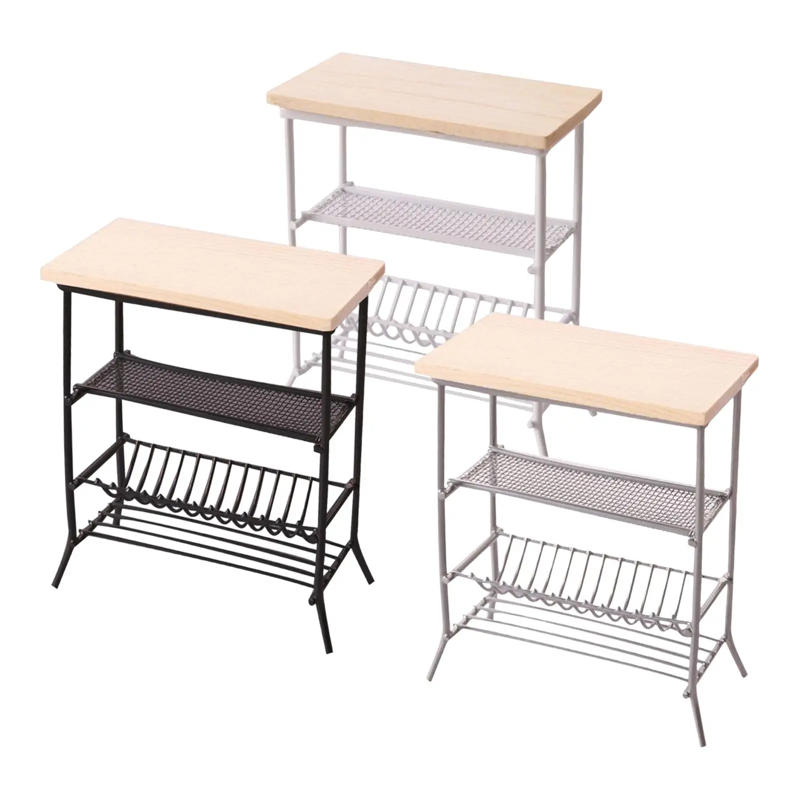 

Alloy Dishes Rack Room Dining 1:12 Tableware Rack Decoration