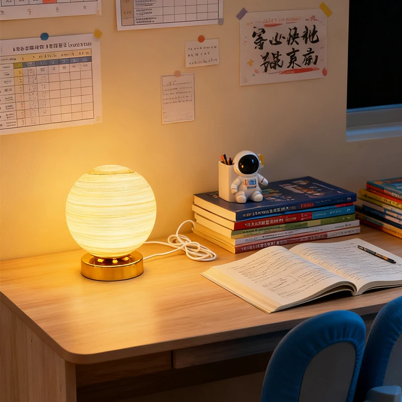 

Настольная лампа «Планета» из стекла, «Звездное небо», «Луна», «Планета», в скандинавском стиле, для спальни, прикроватная, для сна, атмосферная, креативный подарок на день рождения