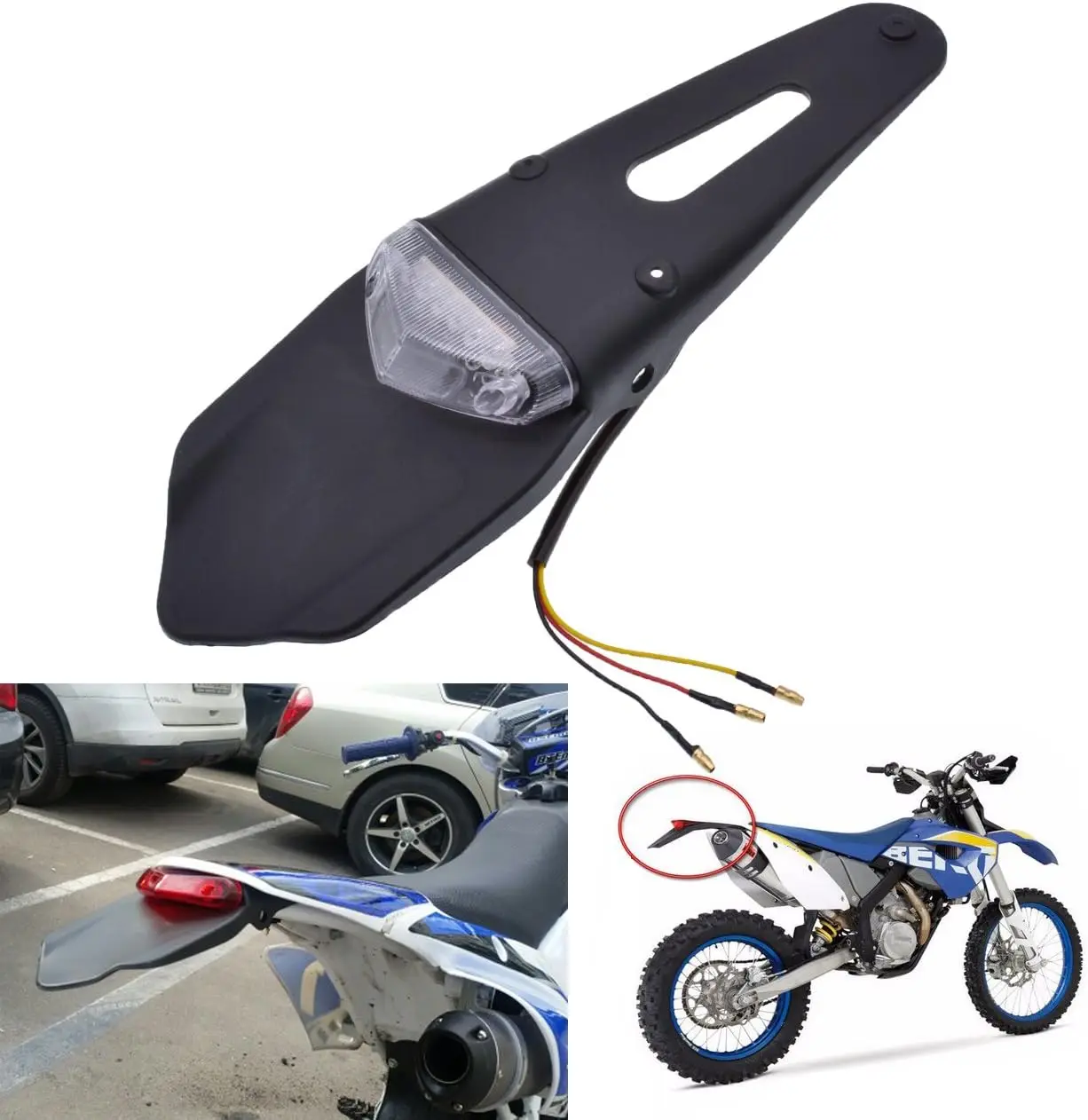 For BETA 50 125 200 250 300 350 390 400 430 450 480 498 500 520 RR RRS RS 2T 4T Enduro Dirt Bike Fender LED Stop Rear Tail Light