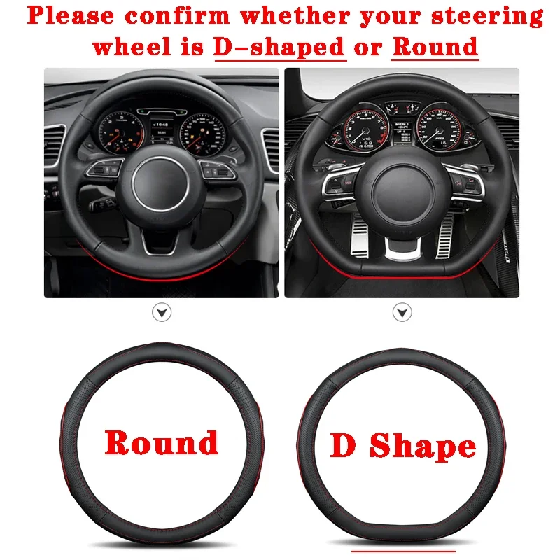 Car Genuine Leather Steering Wheel Cover for DFSK Glory 580 PRO Glory 500 ix7 S560 ix5 580 330 330S S370 Auto Accessories 2024