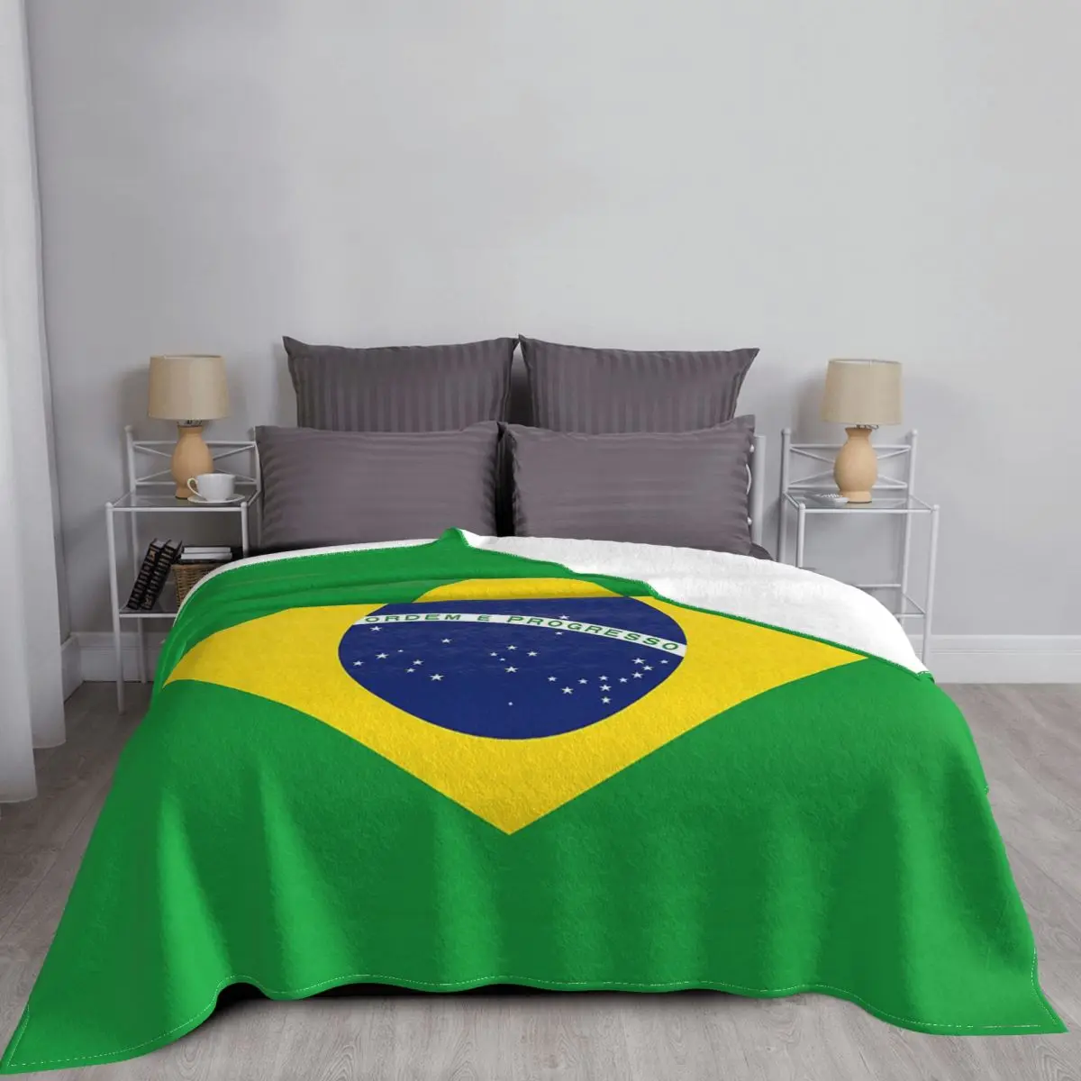 Brazil Flag Blankets Fleece Autumn/Winter Multifunction Super Soft Throw Blanket for Bedding Bedroom Rug Piece