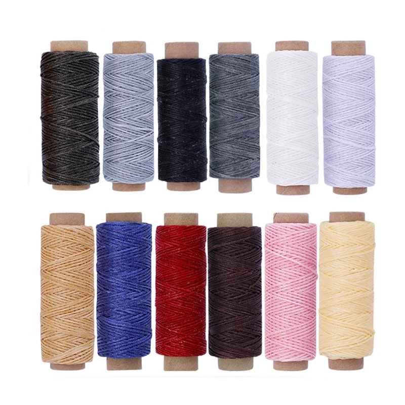 YOMDID Colourful Waxed Thread DIY Leather Sewing Hand Stitching Cord Durable Flat Waxed Line Leather Sewing Accessories 30/50m