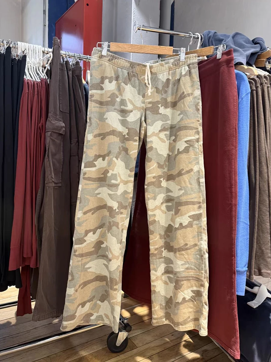 Camouflage Jogginghose mit Kordelzug für Damen, Sommer, elastische Taille, gerade Hose, amerikanische Vintage Streetwear, Baumwolle, Baggy Pants, Y2k – Detail 12