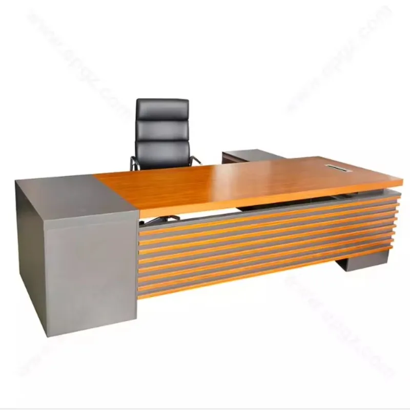 Moderner Design-Bürotisch aus Holz, Manager-Boss-Bürotisch, Design-Chefschreibtisch für den Bürogebrauch