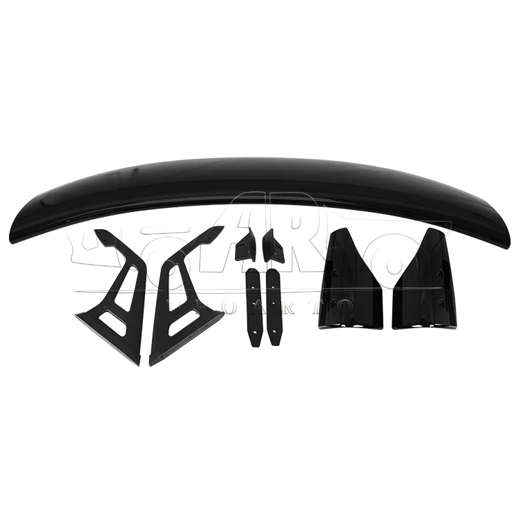 Haosheng Car Swan Neck Spoilers With Aluminum Bracket Accessories Glossy Black ABS 18Th Gen Universal Rear Spoiler For Sedan Car