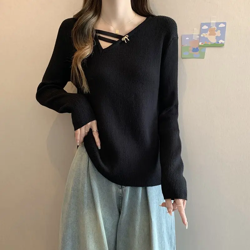 

Basic Skew Collar Spliced T-shirt Women's Clothing Solid Color Spring Autumn Long Sleeve Casual Fashion Asymmetrical Pullovers