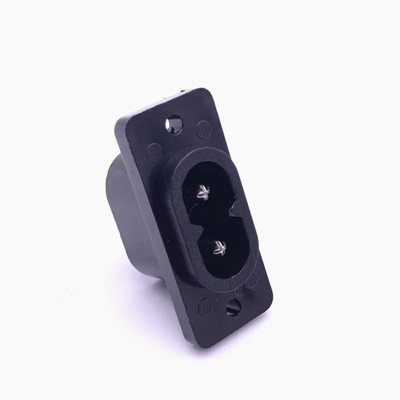 5Pcs black IEC320 C8 Black 2 Terminal Power Plug Inlet Socket AC 250V 2.5A Switch socket connector