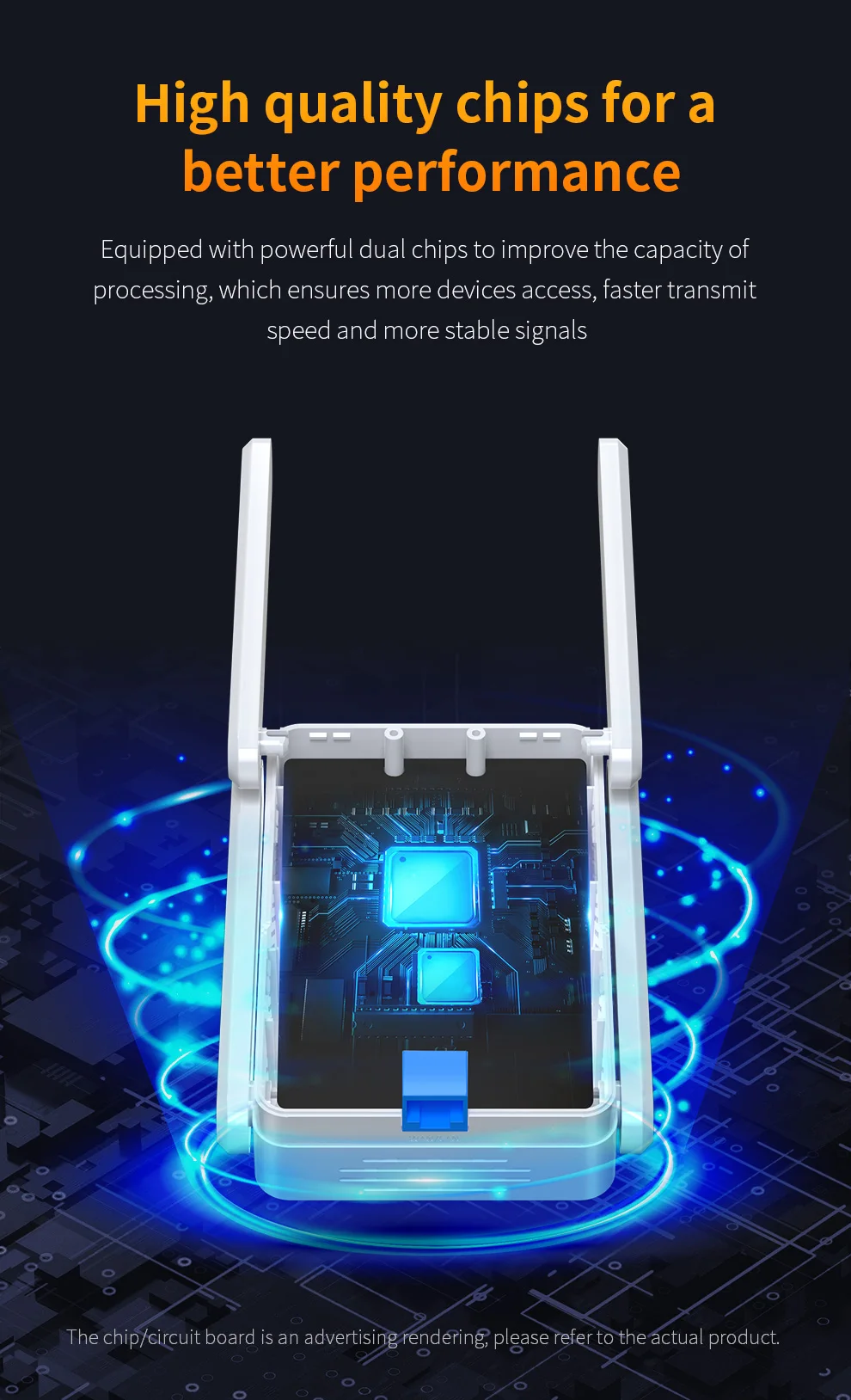 COMFAST 3000 Mbit/s WiFi6 Repeater Wireless Dual Band 2,4 G/5,8 G WiFi Verstärker Signal 4 Antenne Long Range Signal Booster Für Zuhause – Detail 6