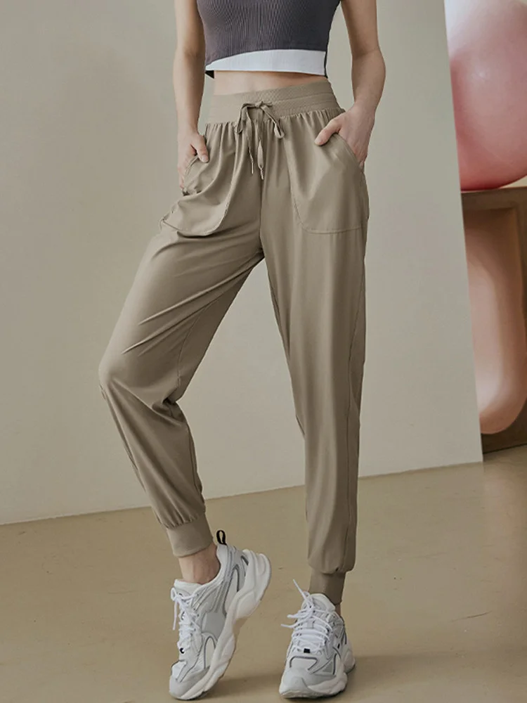 

High Waist Yoga Pants Women's Spring Autumn New Sle Fitn Sports Leisure Loose Qui Dry Abdomen a Cuffed Pants