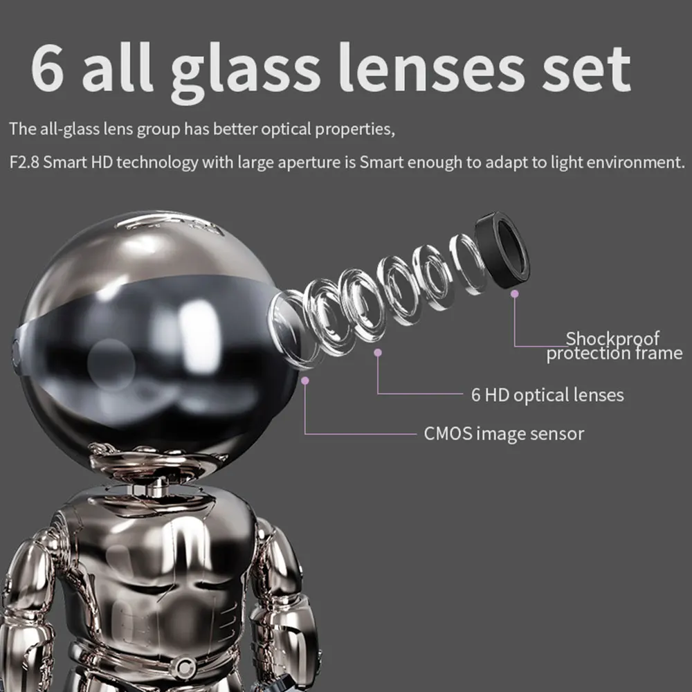 كاميرا مراقبة أمنية لاسلكية ، ذكية تتبع الإنسان AI ، اتجاهين الصوت ، كاميرا اللون الليلي ، واي فاي IP ، 2MP