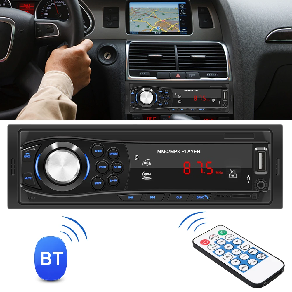 

USB/SD/AUX-вход автомобильные аксессуары Bluetooth Автомобильный MP3-плеер 1Din автомобильный FM стерео аудио радио