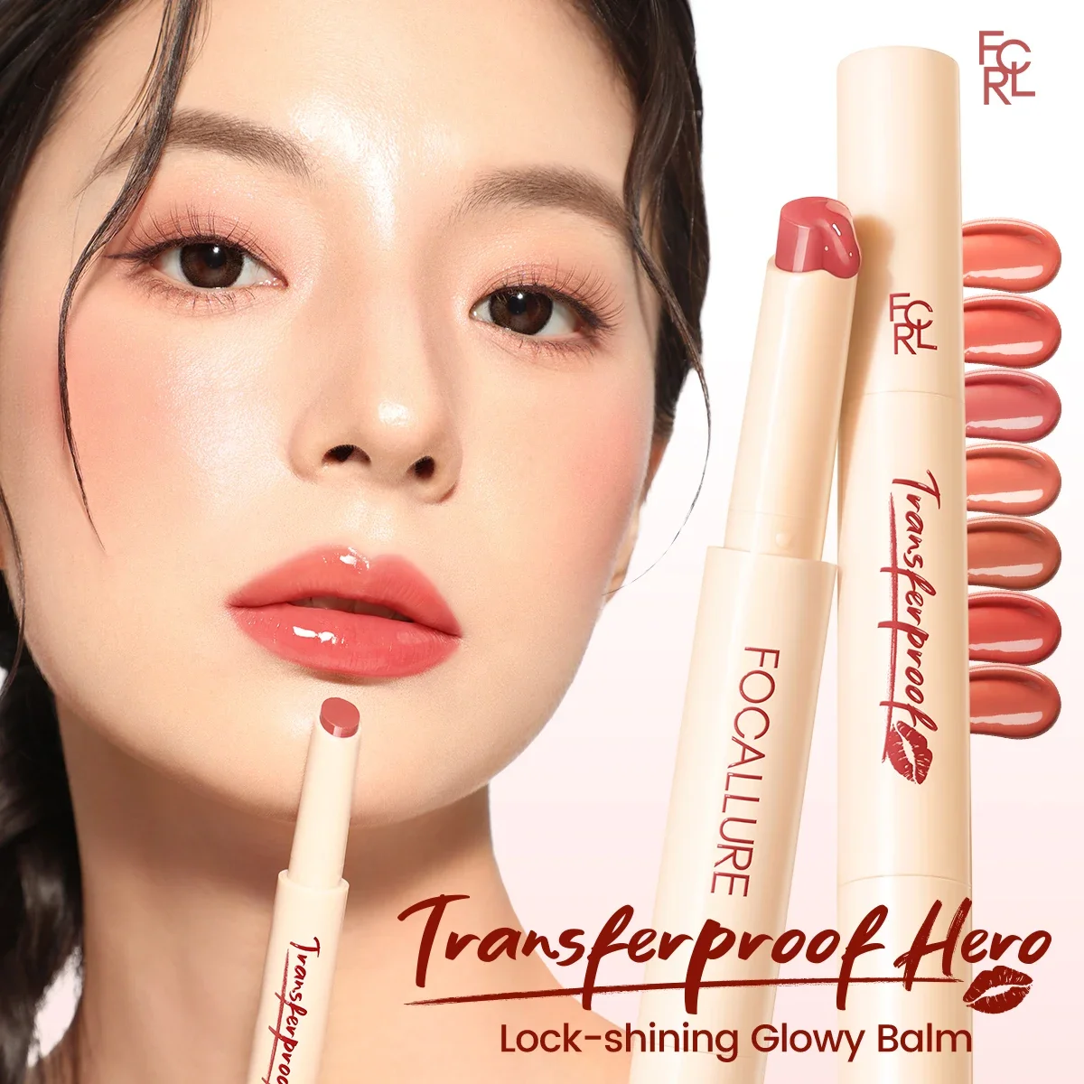 FOCALLURE Non-stick Lipstick Lip Gloss Longlasting Moisturizing Translucent Luster Lip Balm Pen Lip Liner Makeup Cosmetics