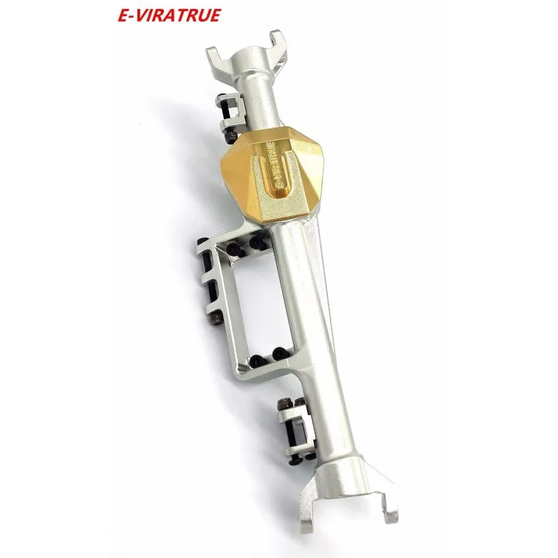 E-VIRATRUE 7075 Aluminum Front Axle Housing&Brass Weigt Diff Cover For Axial RYFT RBX10 1/10