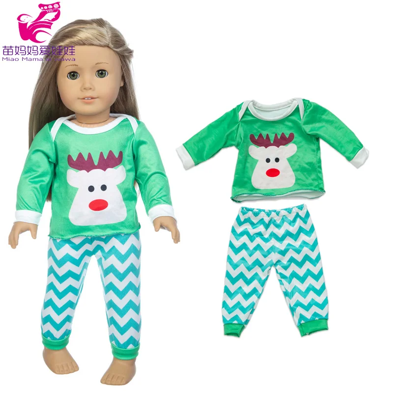 Girl Doll Clothes Halloween Pajama Set Fit for 43cm Baby Doll Oufit 18