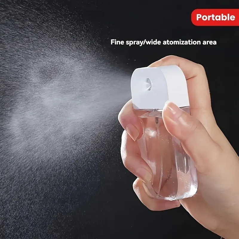 1.58Oz Mini Spray Bottle with Fine Mist and Small Funnel - Transparent PVC-Free Plastic, Unscented Portable Travel