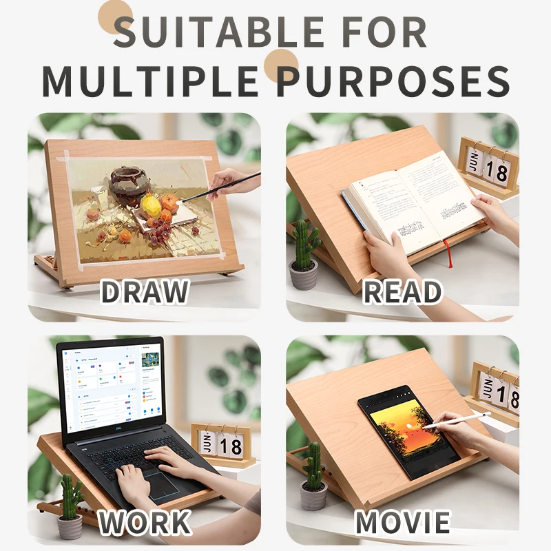 A3 Desktop Easel Board with 5-Position,Tabletop Wooden Painting Display for Classroom, Home, Studio, Students & Adults