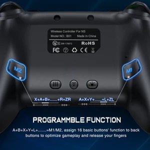 Dinofire Wireless Bluetooth RGB Controller for Nintendo Switch/Switch OLED/Switch Lite/PC/Mobile Gamepad Multi-Function Joystick 11 Main Sales Switch Control - №10
