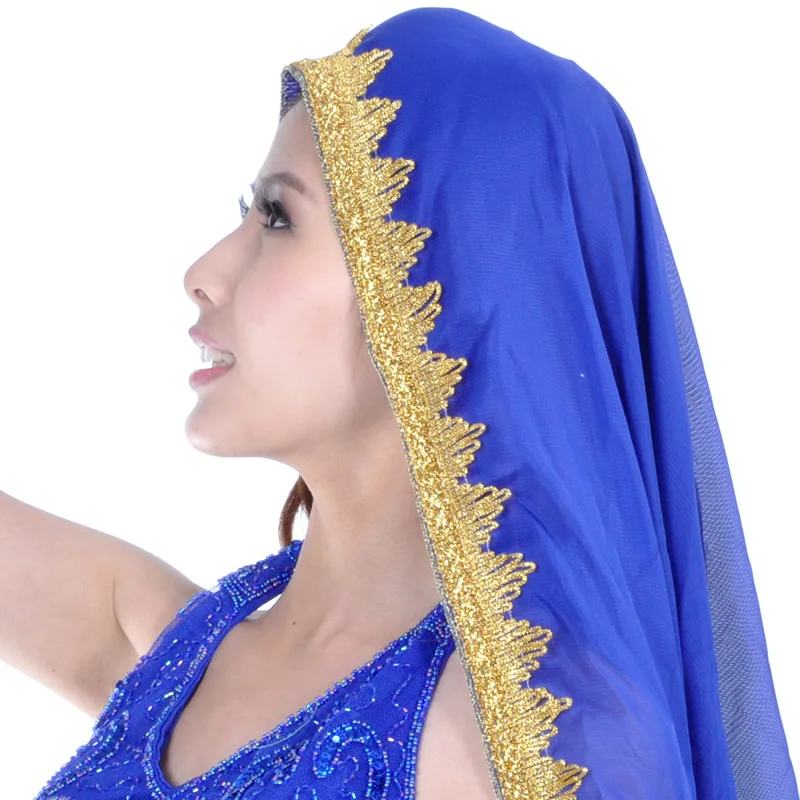 13 Colors Dancewear for Oriental India Belly Dance Clothes Wrap Head Scarf Chiffon Lace Headpiece Bollywood Dance Head Veils