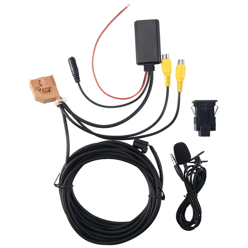 

12V MMI 2G Car Bluetooth AUX Cable Adapter Music Audio Mic For Q7 A6 A8 2006-2008 J523 Only For AV1 AV2 Mode