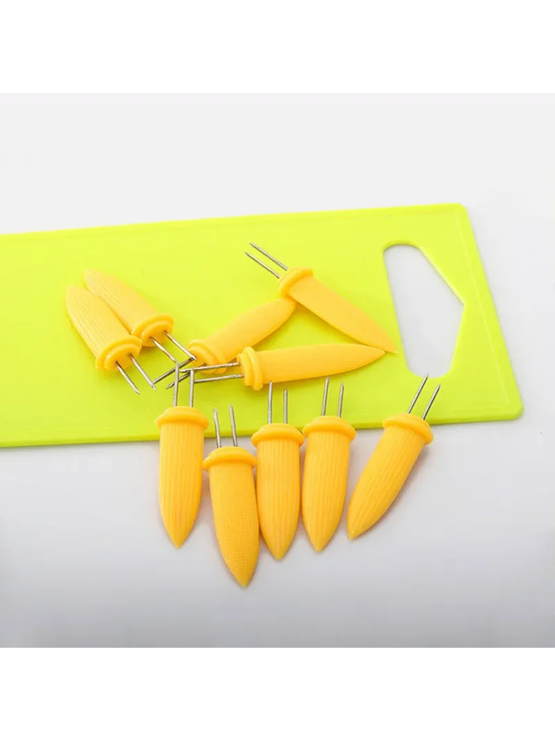 10Pcs Corn on The Cob Holders Stainless Steel Corn Holders  on The Grill, Corn on The Cob Skewers Double Fork Sweet  Sea