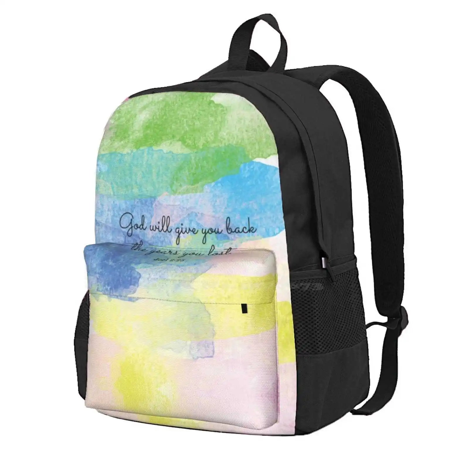 God Will Give You Back The Years You Lost. Joel 2:25 Hot Sale Schoolbag Backpack Fashion Bags God Will Give You Back The Years