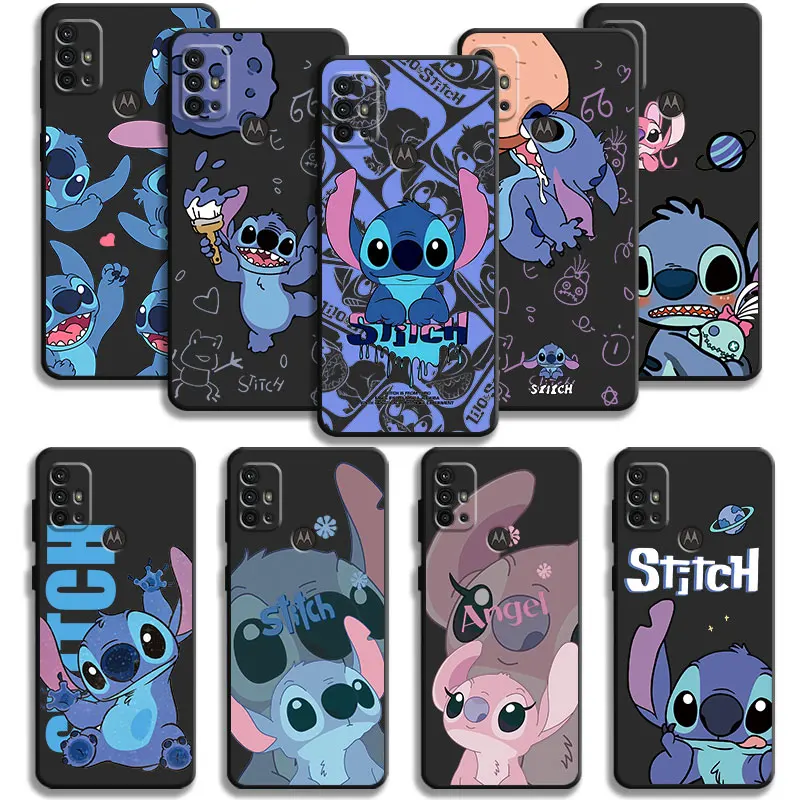 Phone Case For Motorola Edge 40 30 20 Lite G72 G71 G60 G53 G52 G50 G51 G31 G30 G22 G9 One Fusion Plus Disney Stitch Angel Couple