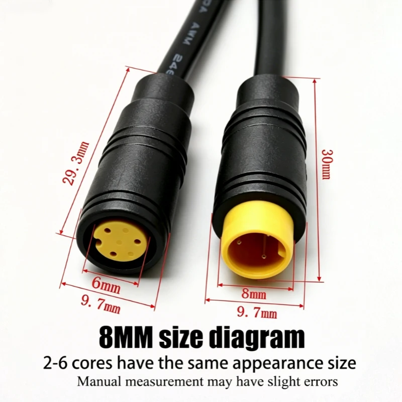 M6 M8 2/3/4/5/6-poliger Julet Stecker/Buchse Elektro-E-Bike Verbindungsstecker Kabel Signal Sensor Wasserdichter Roller-Kabelverbinder – Detail 13