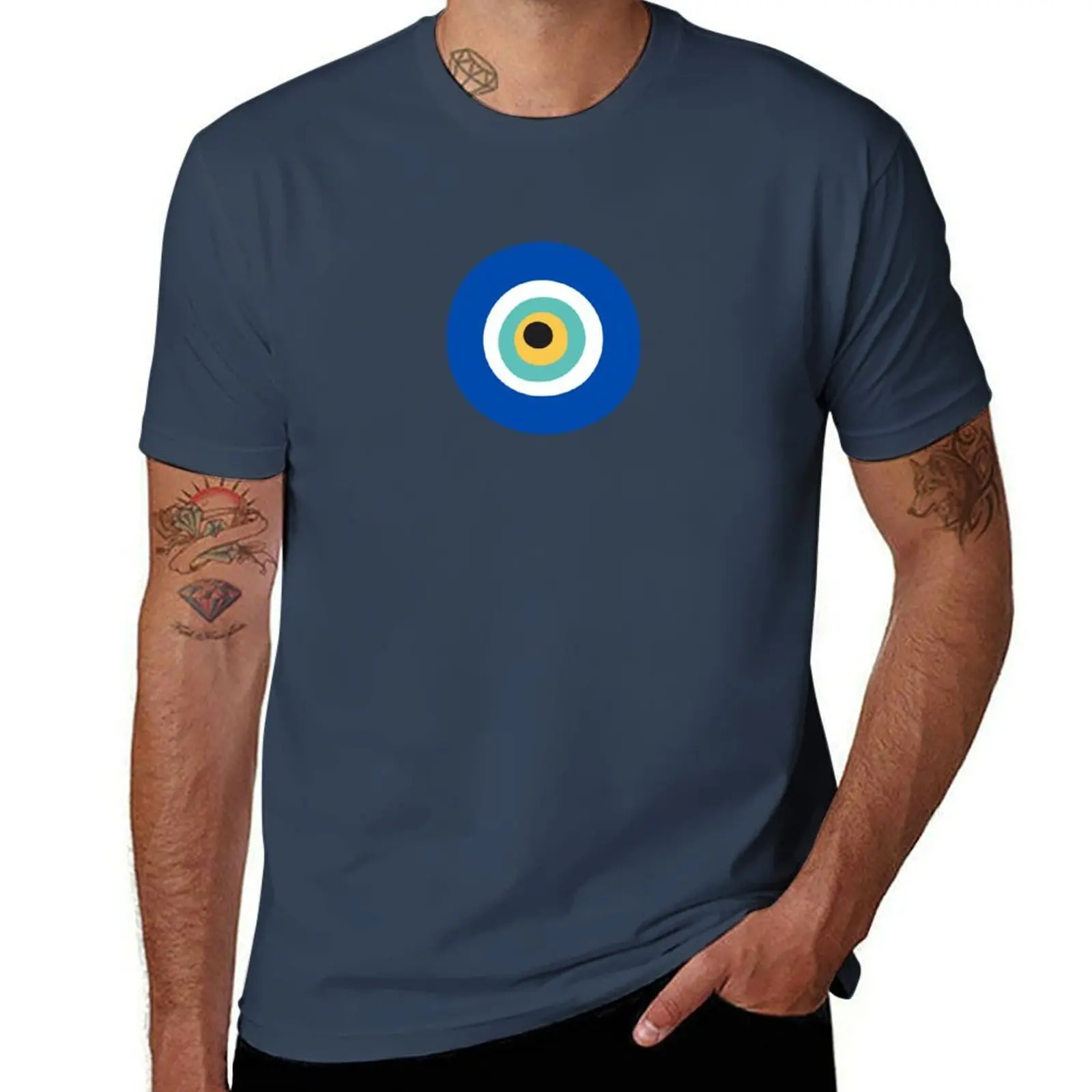 

evil blue eye Beautiful design T-Shirt Large Size Short Sleeve T-Shirt