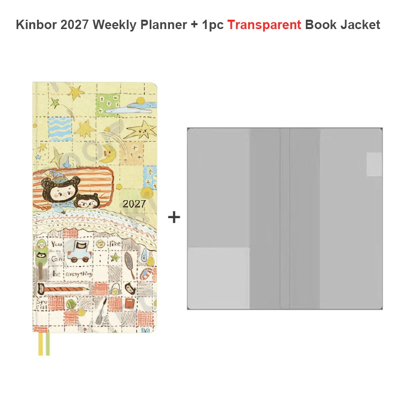 Kinbor 2027 Wochenplaner-Notizbuch, 52 g/m² Tomoe River-Papier, 120 Blatt, ultradünne und glatte Agenda, ideal für Füllfederhalter, Pinselstifte