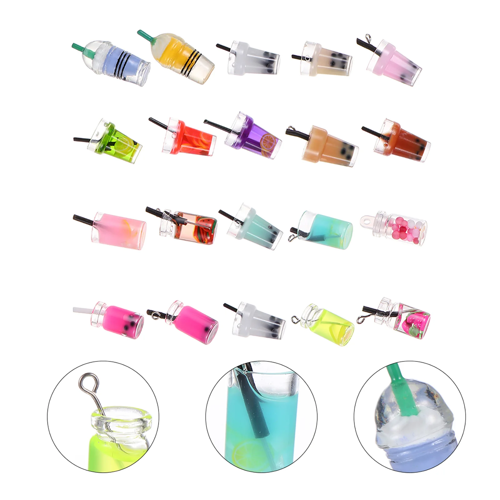 

20 Pcs Drift Bottle Pendant Miniature Dolls House Water Dispenser Dollhouse Accessories Miniatures Furniture Toy Blender Child