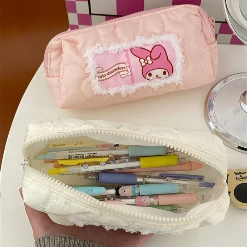 

Hello Kitty Anime Kawaii MINISO Ins Sweet Pencil Bag Cute Cartoon Pen Bag Student Large Capacity Storage Stationery Bag Gifts