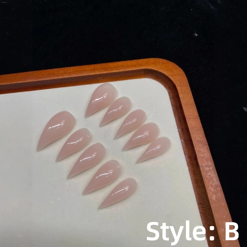 New Handmade Rhinestone Dragon Claw Press On Nails Short Cat Claws Acrylic Fake Nails With Glue Stickers For Women view 4