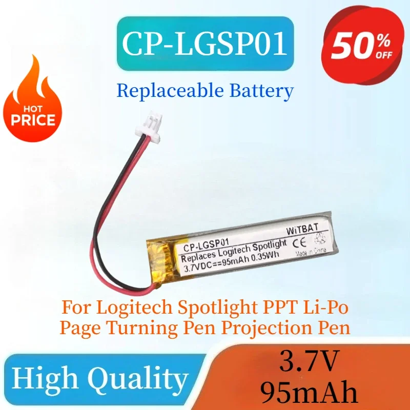 

Brand New CP-LGSP01 3.7V 95mAh Replacement Battery for Logitech Spotlight PPT Li-Po Page Turning Pen Projection Pen