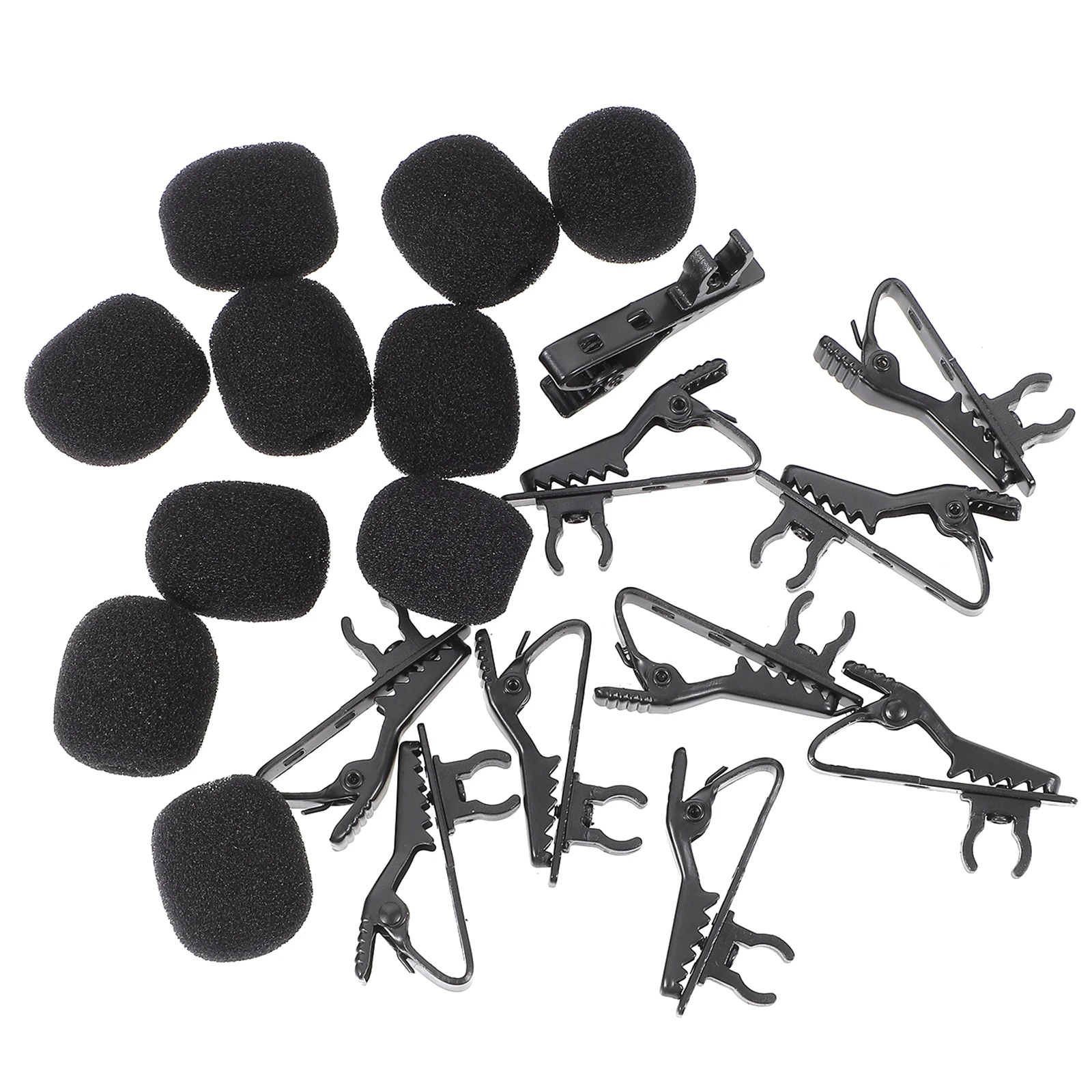 

10 PCS Mini Small Microphone Lapel Suit Clip Lavalier Iron Loudspeaker Black Tie