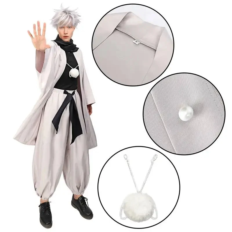

☆YunCos DAZCOS Cosplay Haori Jacket Men with Scarf Satoru Costume Adult Outfits Japan Kimono Comic-Con Carnival C☆