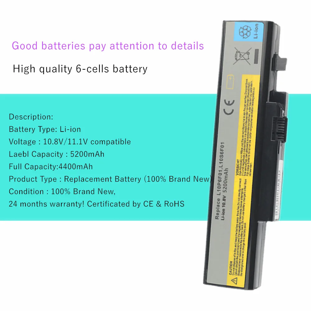 WHOLESALE Laptop battery FOR Lenovo IdeaPad Y470 Y470A Y470D Y470G Y470M Y470N Y470P L10P6F01 L10P6Y01 L10S6F01 L10S6F01