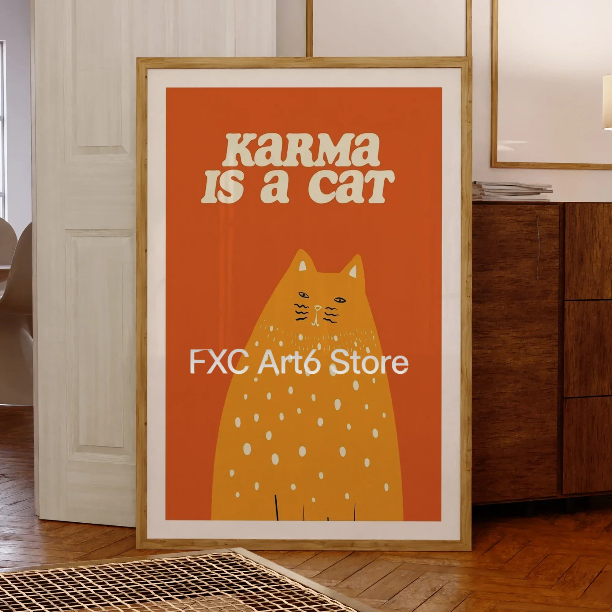 1PCS frameless Canvas Painting  Es Un Gato Naranja, Impresiones Artísticas De Pared, Pintura Sobre Lienzo, Póster, Imagen Para D