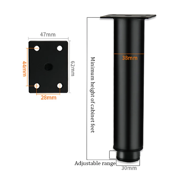 Adjustable Metal Cabinet Leg Furniture Sofa Bed TV Cabinet Chair Table Leg Height Bearing Support Leg Telescopic Support Column