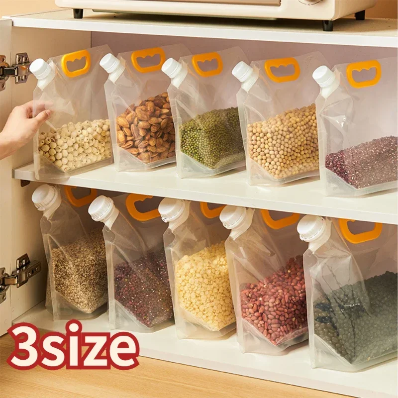 Grain Storage Bag Portable Insect Proof Moisture Proof Fresh Keeping Bag Recyclable Portable Transparent Grain Storage Bags