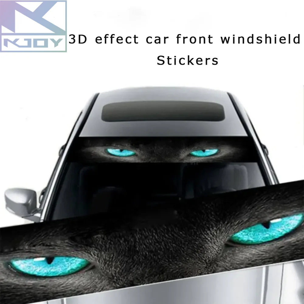 

3D Creative Effect Car Front Windshield Stickers Personalized Stickers Interesting Stickers Ghost Pattern Wolf Eyes Pattern