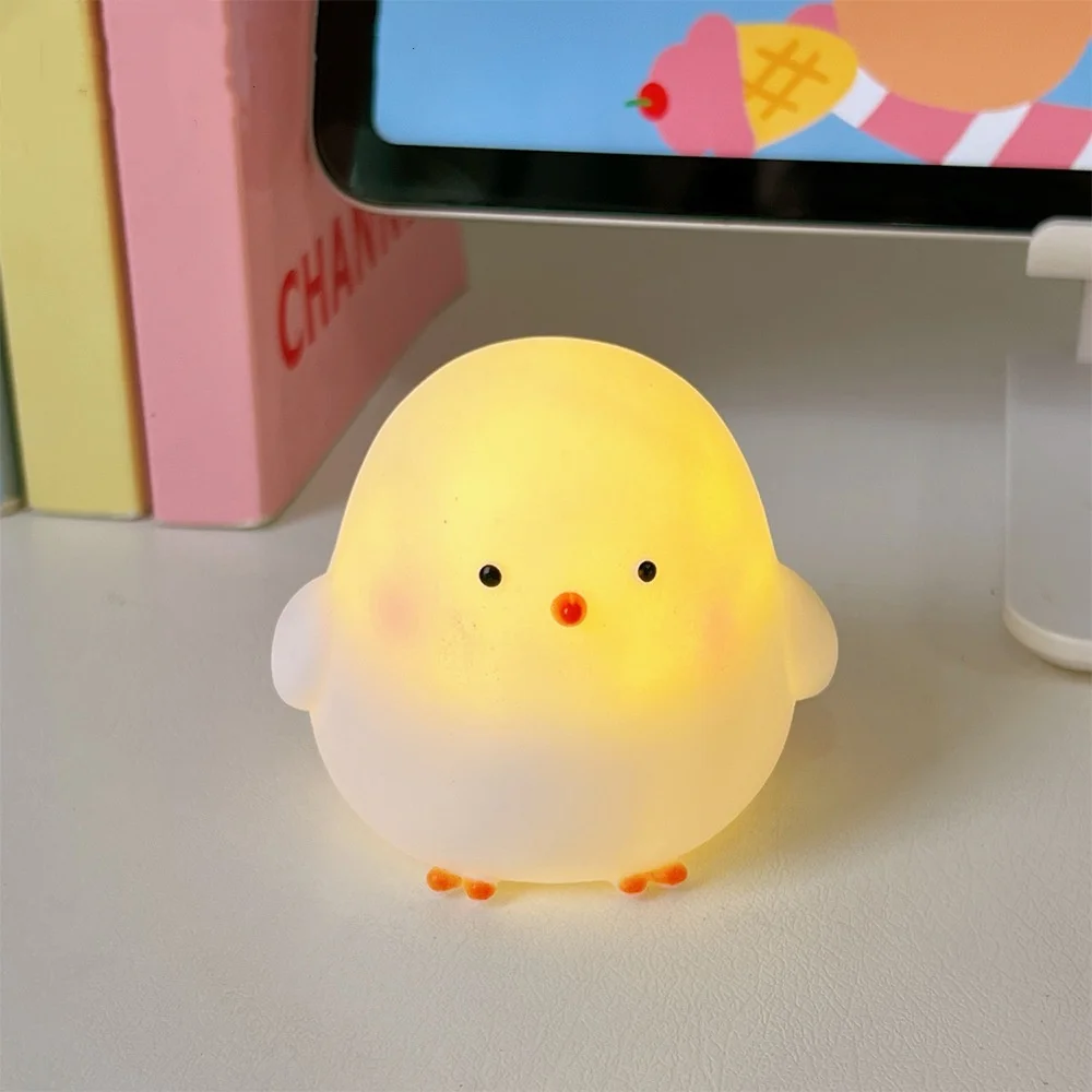 Chick Night Light Bedroom Decoration Cute Cartoon Animal Night Light Christmas Gifts For Kids Room Bedside Sleeping Lamp