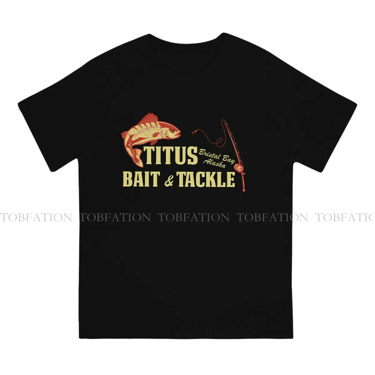 Fishing TShirt for Men Titus Bait and Tackle Soft Leisure Sweatshirts T Shirt Novelty Trendy Loose