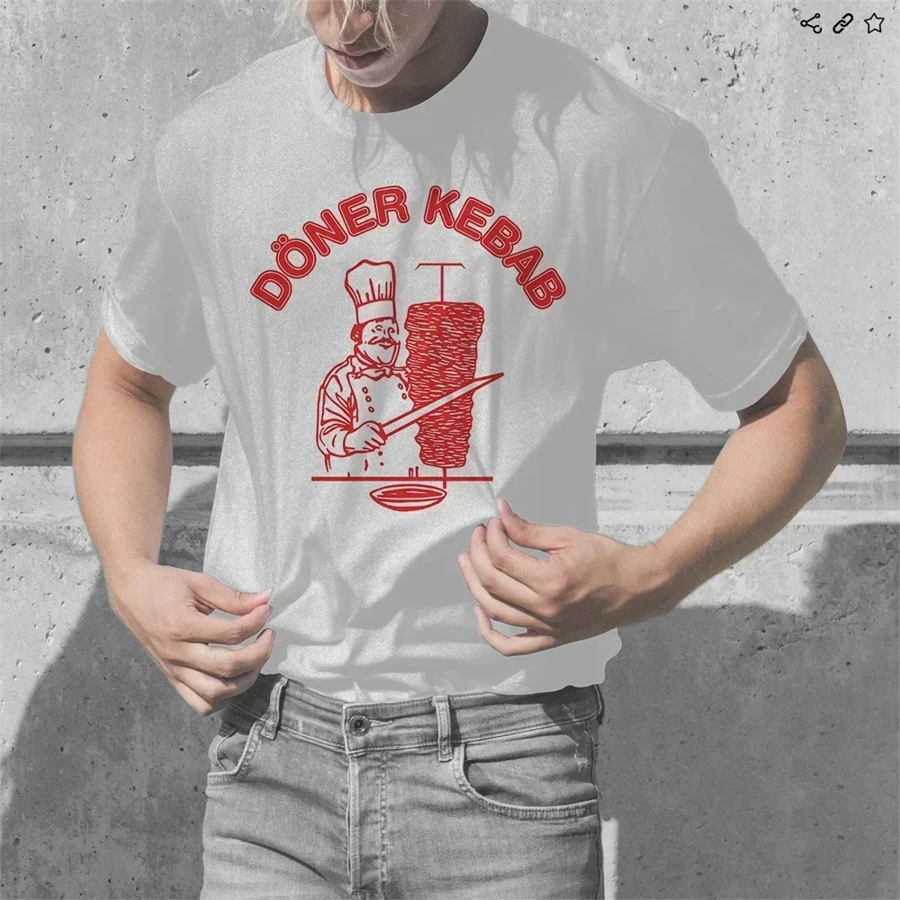 

Cotton Doner-Kebab Classic Graphic T shirts Short Sleeve t-shirts Summer Harajuku Tees Tops Breathable Printing Men's Clothing