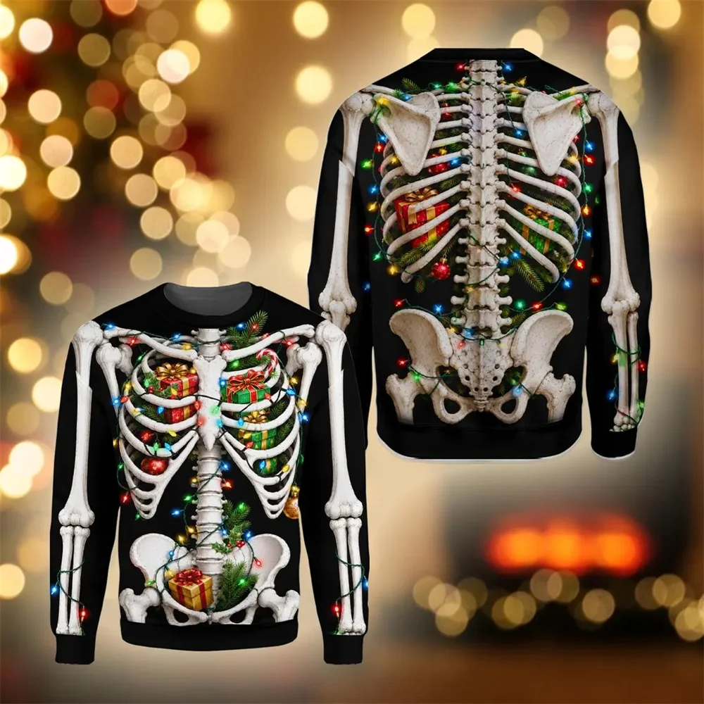 3D-Druck Fake-Muskel-Haut-Humor-Cosplay-Hässliches Sweatshirt für Herren, Frohe Weihnachten, Persönlichkeit, Party, Neuartiger Pullover, lustiges Geschenk – Detail 4