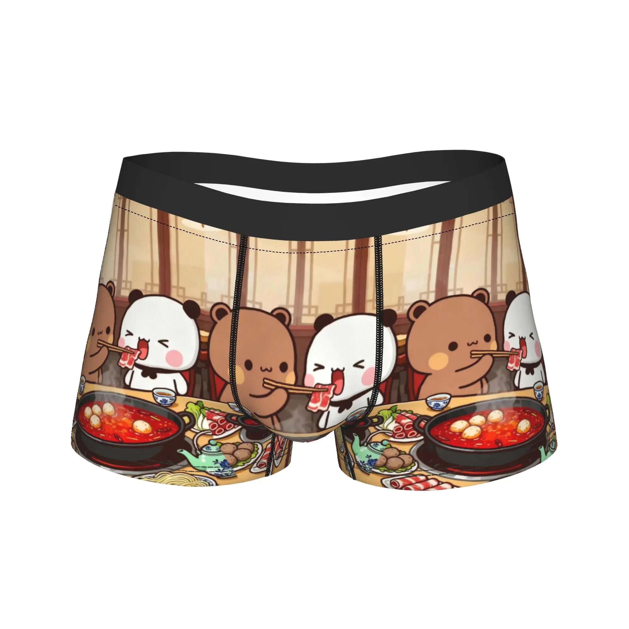 Bear And Panda Bubu Dudu Underwear  Breathable Underpants Printed Shorts Briefs For Males 3D Pouch Plus Size Boxer Shorts