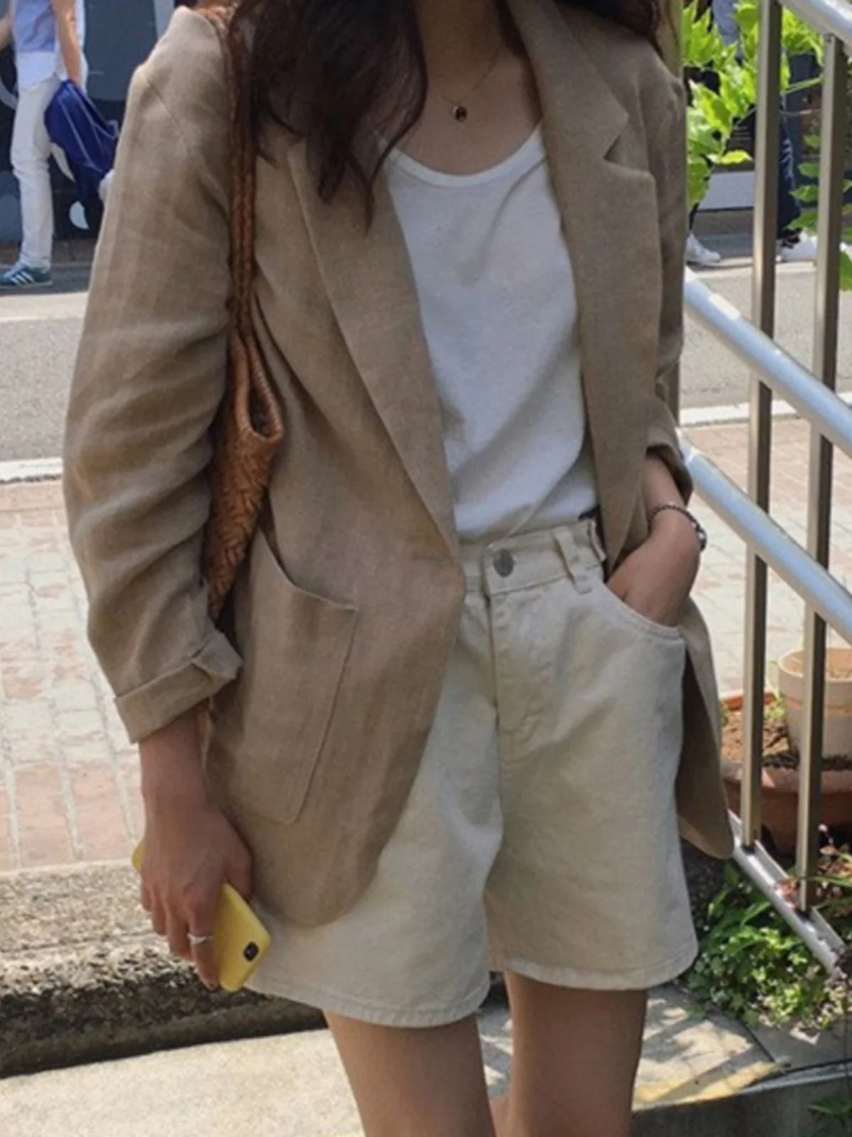 Żakiety w stylu koreańskim, odzież damska, letnia nowość, streetwear, cienki lniany garnitur z bawełny, luźny krój, wysokiej jakości kurtka codzienna, damskie topy.