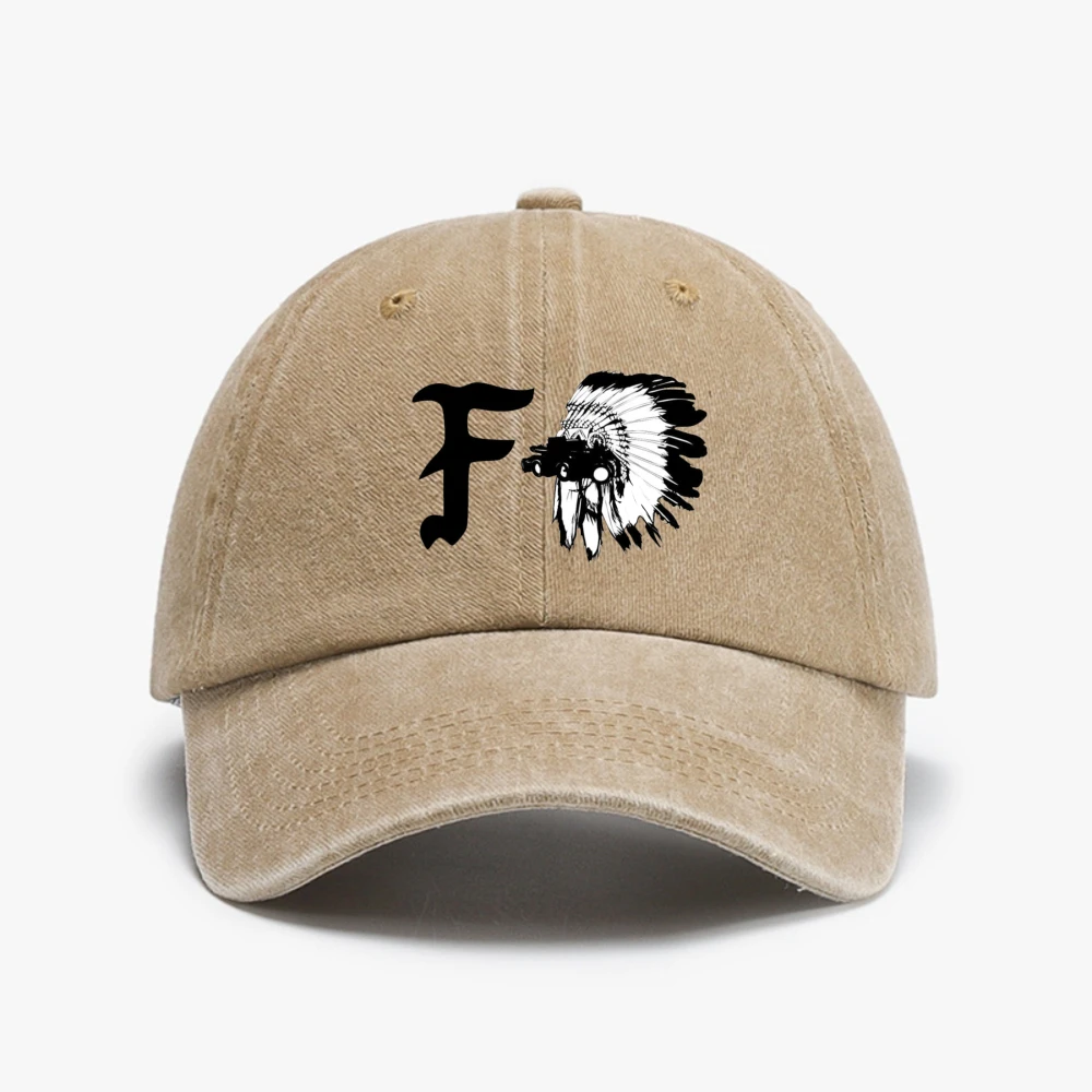 

Washed Vintage Forward Observations Group hat Skeleton Graphic Washed denim baseball cap Male Gothic Punk Golf hat